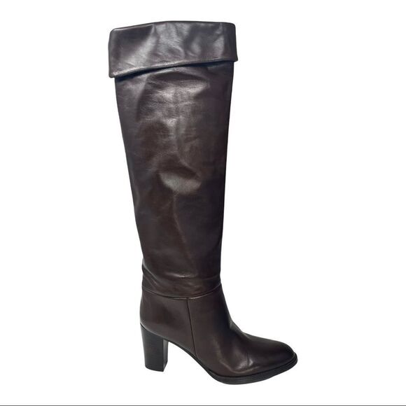 NEW FED Tall Brown Leather Heeled Boots Size 37 - Picture 2 of 10